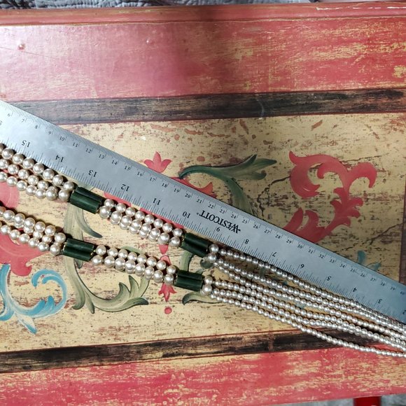 Rare vintage Miriam Haskell 3-strand necklace - Picture 8 of 11